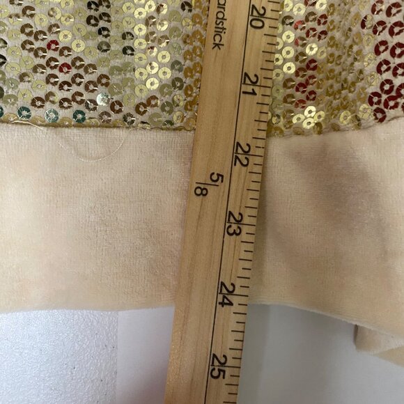 Vtg Cache Gold Sequin Jacket Womens XL Full Zip Party Disco Glam Holiday - Picture 3 of 5